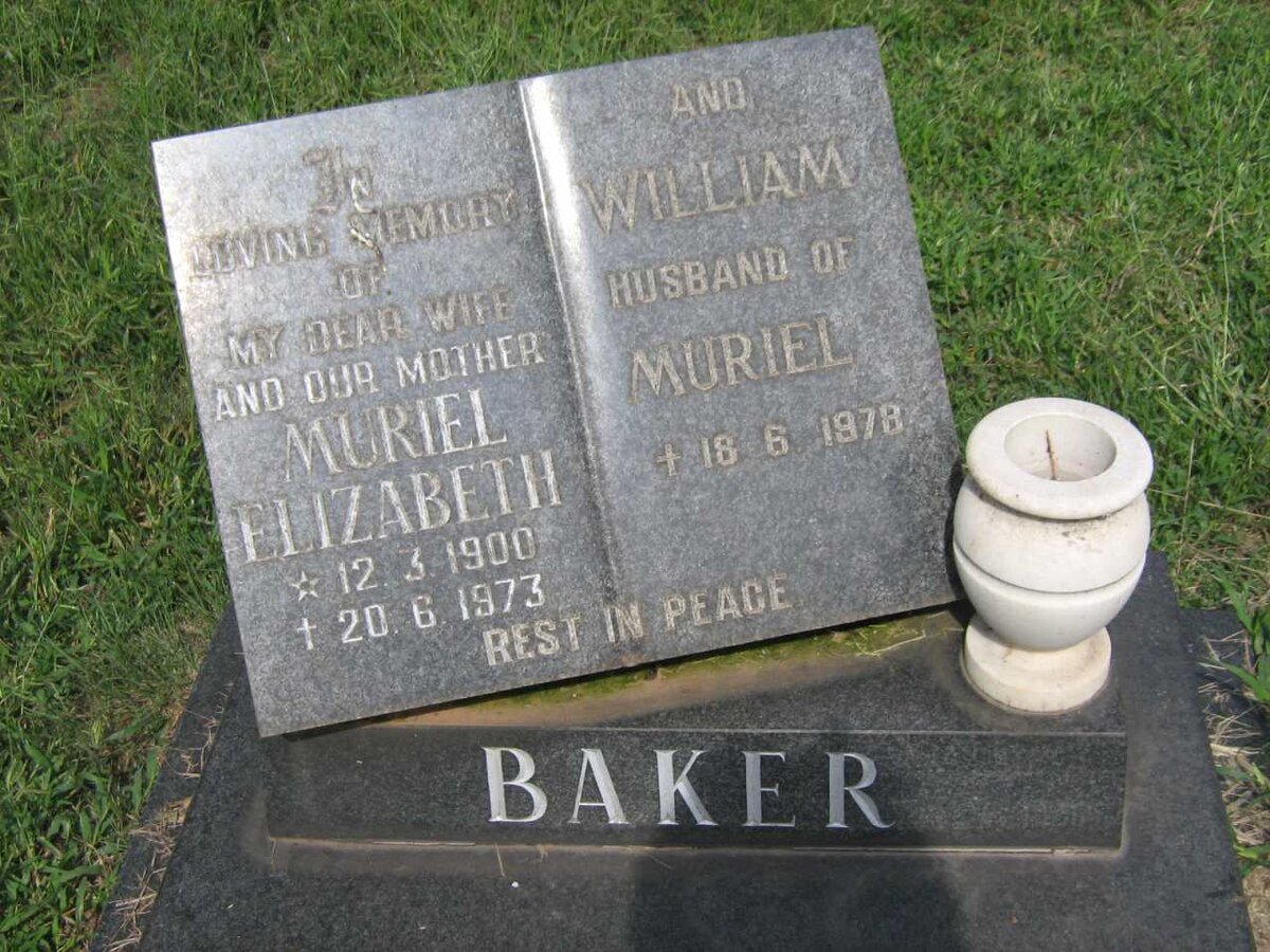 BAKER William -1978 &amp; Muriel Elizabeth 1900-1973