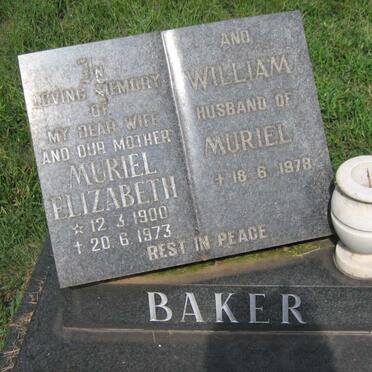 BAKER William -1978 &amp; Muriel Elizabeth 1900-1973