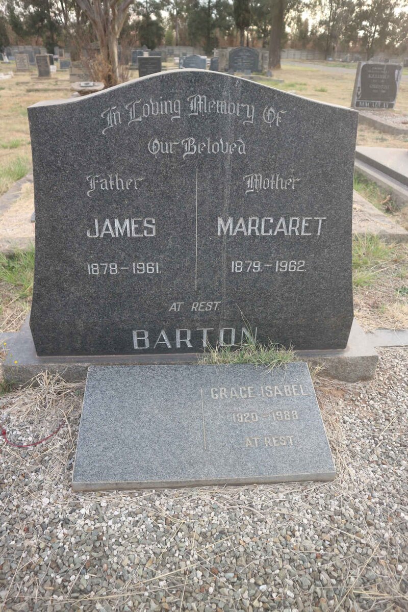 BARTON James 1878-1961 &amp; Margaret 1879-1962 :: BARTON Grace Isabel 1920-1988