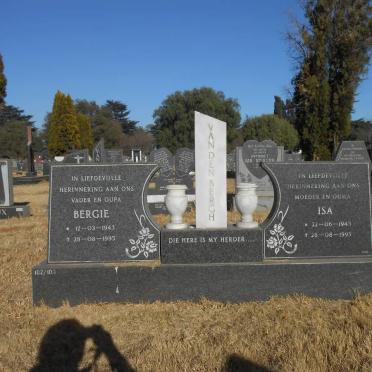 BERGH Bergie, van den 1943-1995 &amp; Isa 1945-1995