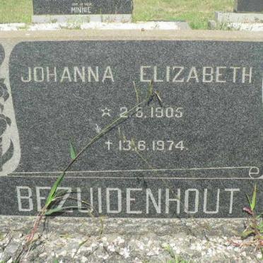 BEZUIDENHOUT Johanna Elizabeth 1905-1974
