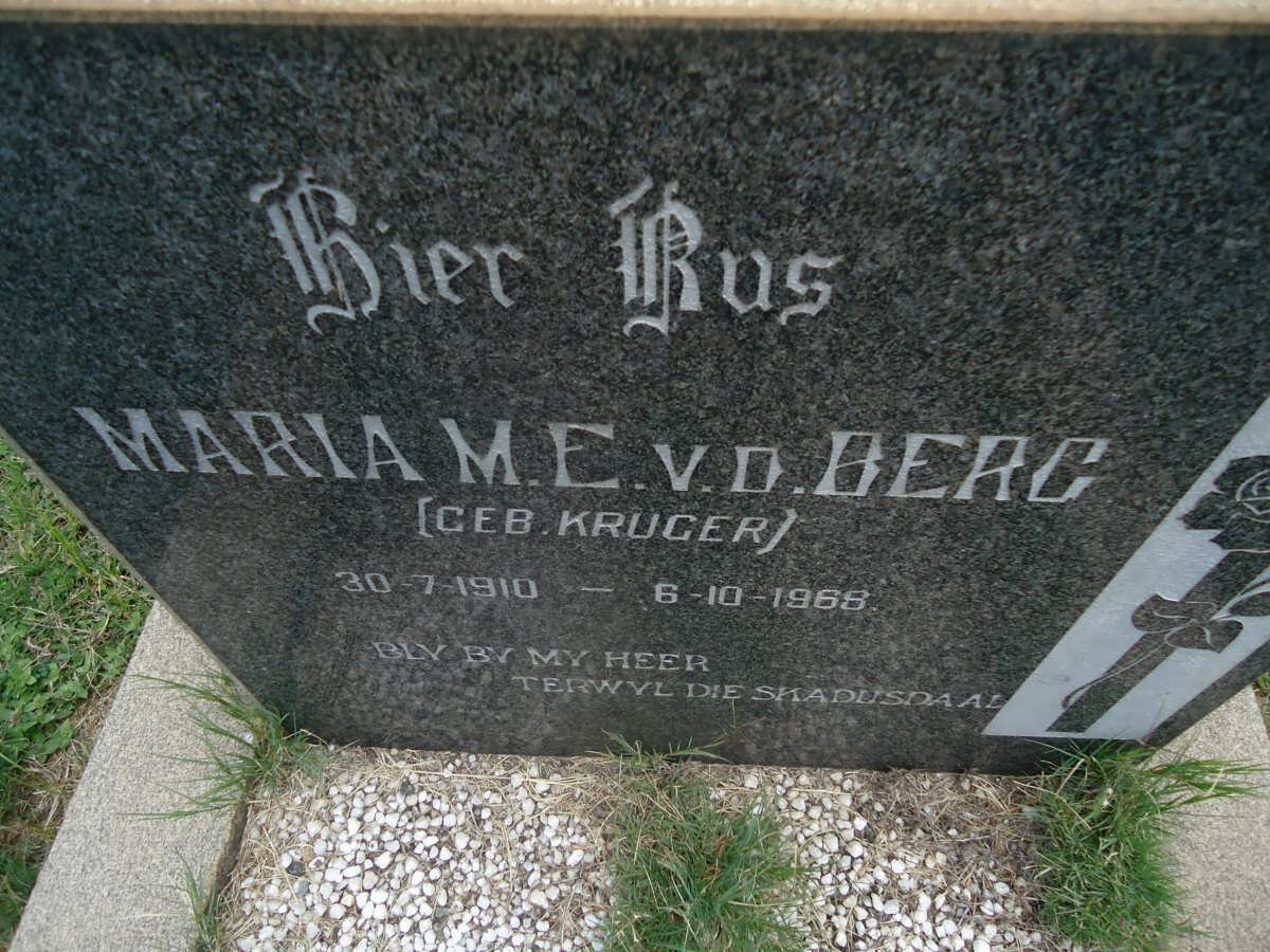 BERG Maria M.E., van der nee KRUGER 1910-1968