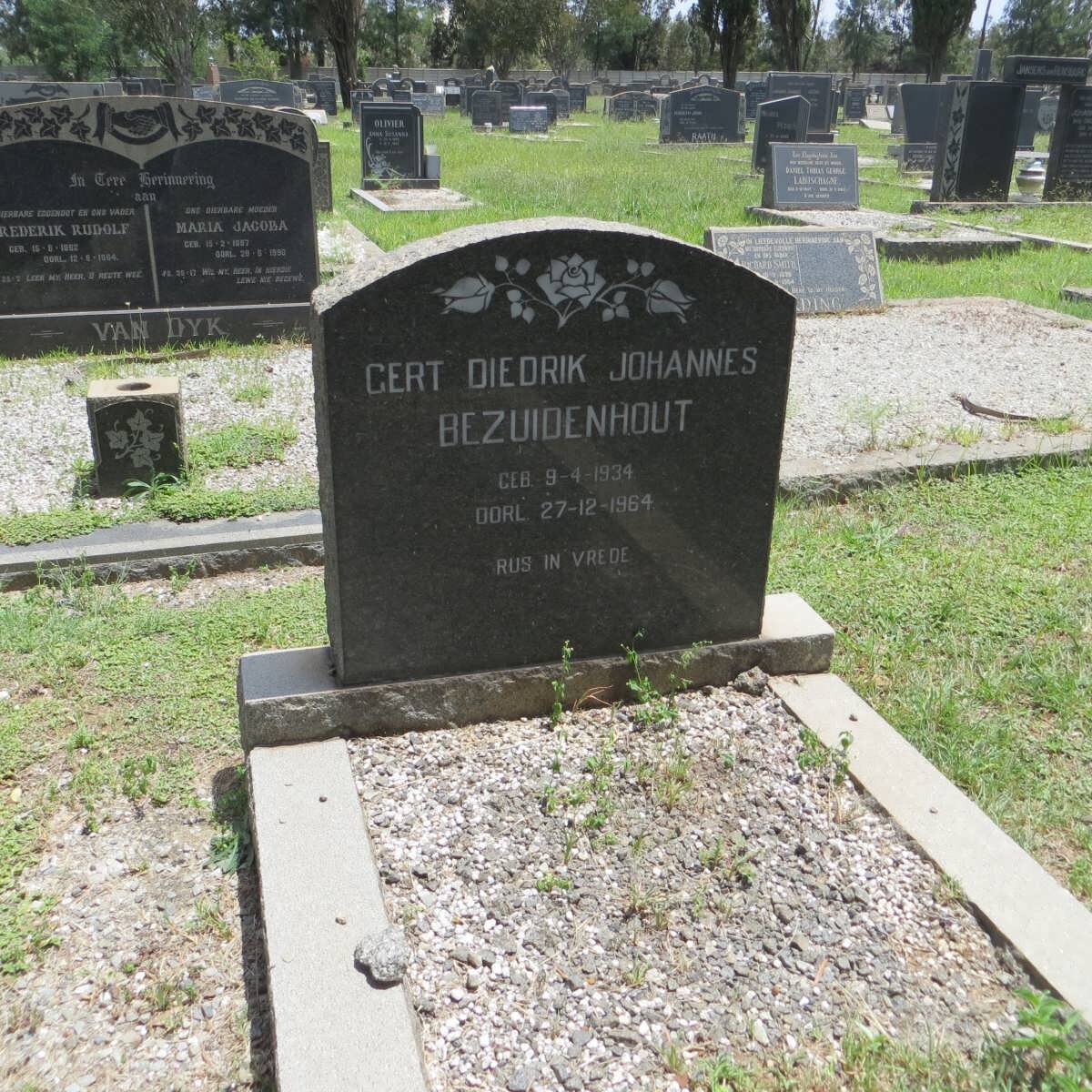 BEZUIDENHOUT Gert Diedrik Johannes 1934-1964