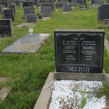 BECKER David George 1910-1964 &amp; Fransina Catharina SCHNETLER 1920-2012