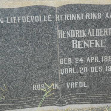 BENEKE Hendrik Albertus 1898-1958