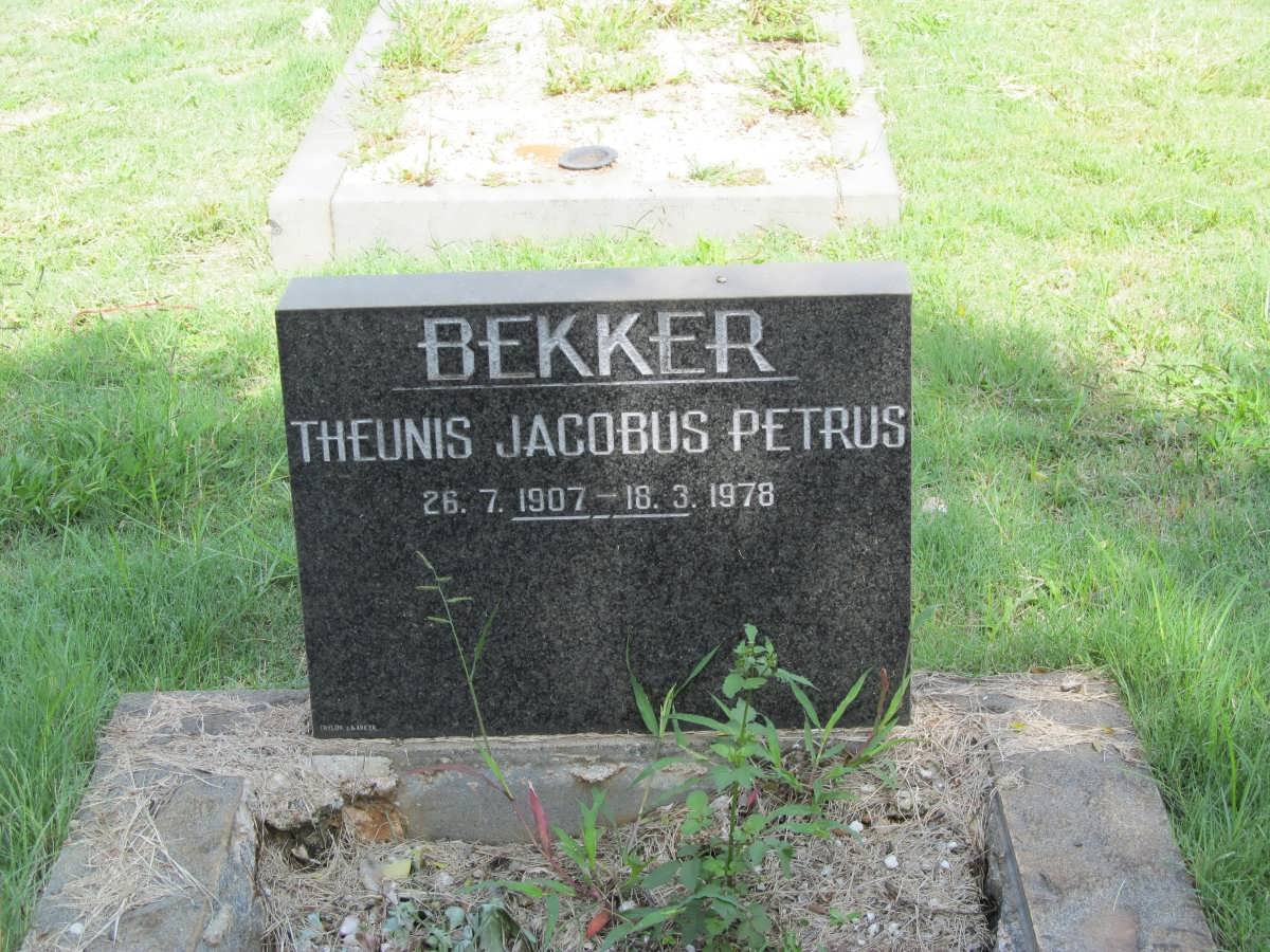 BEKKER Theunis Jacobus Petrus 1907-1978
