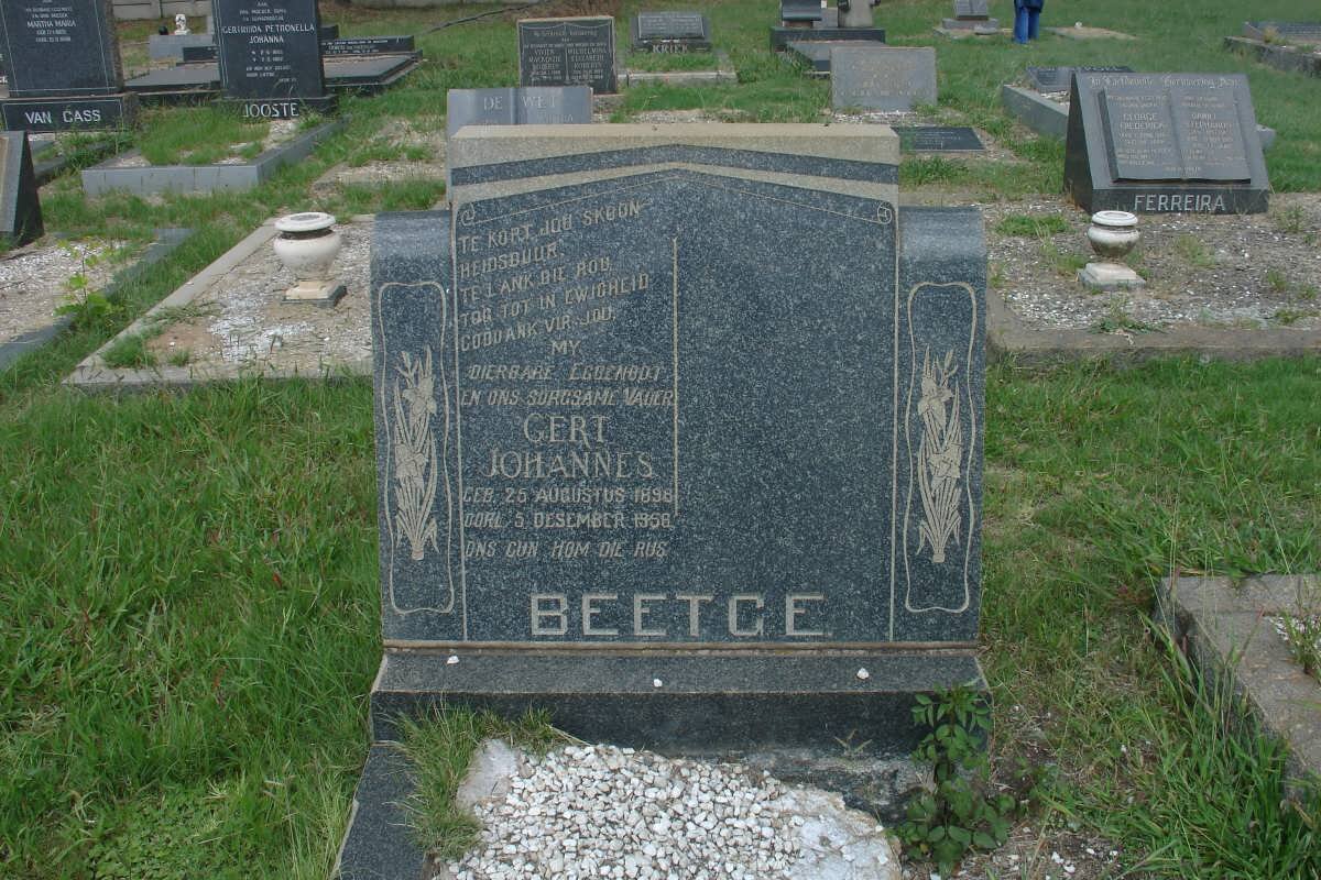 BEETGE Gert Johannes 1898-1956