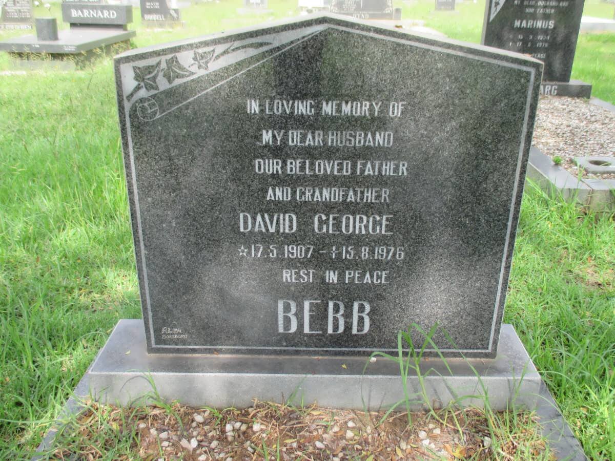BEBB David George 1907-1976