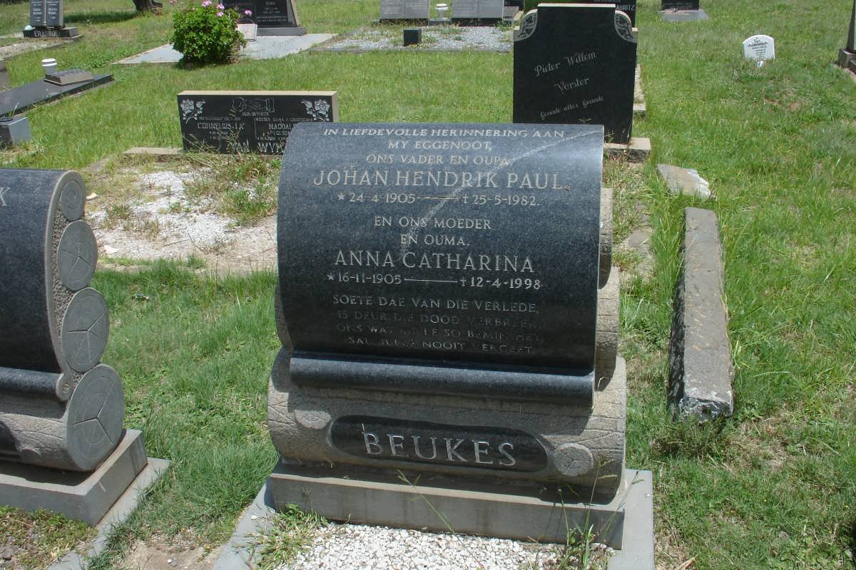 BEUKES Johan Hendrik Paul 1905-1982 &amp; Anna Catharina 1905-1998