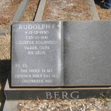 BERG Rudolph F. 1930-1981