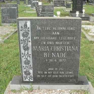 BENADE Maria Christiana -1977