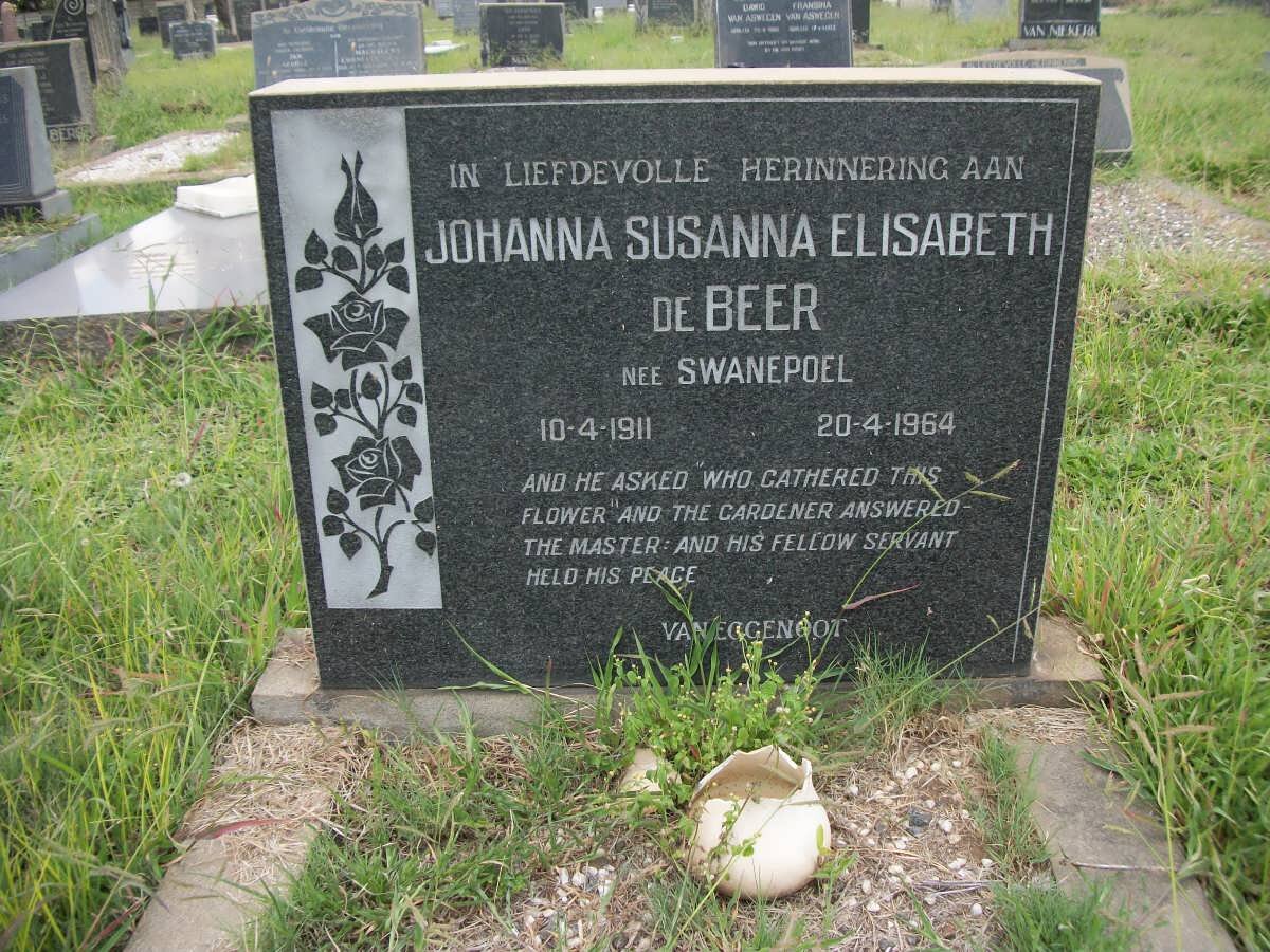 BEER Johanna Susanna Elizabeth, de nee SWANEPOEL 1911-1964