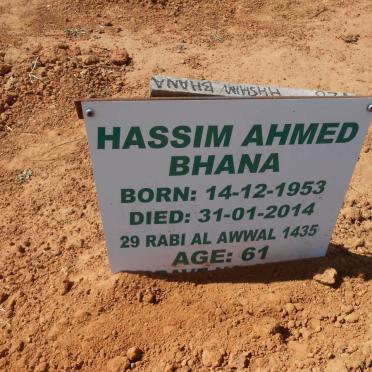 BHANA Hassim Ahmed 1953-2014