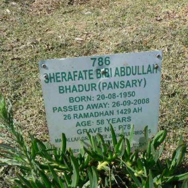 BHADUR Sherafate Bibi Abdullah 1950-2008