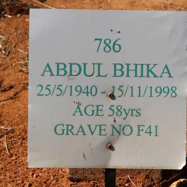 BHIKA Abdul 1940-1998