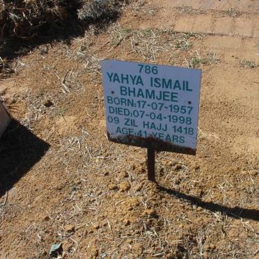 BHAMJEE Yahya Ismail 1957-1998