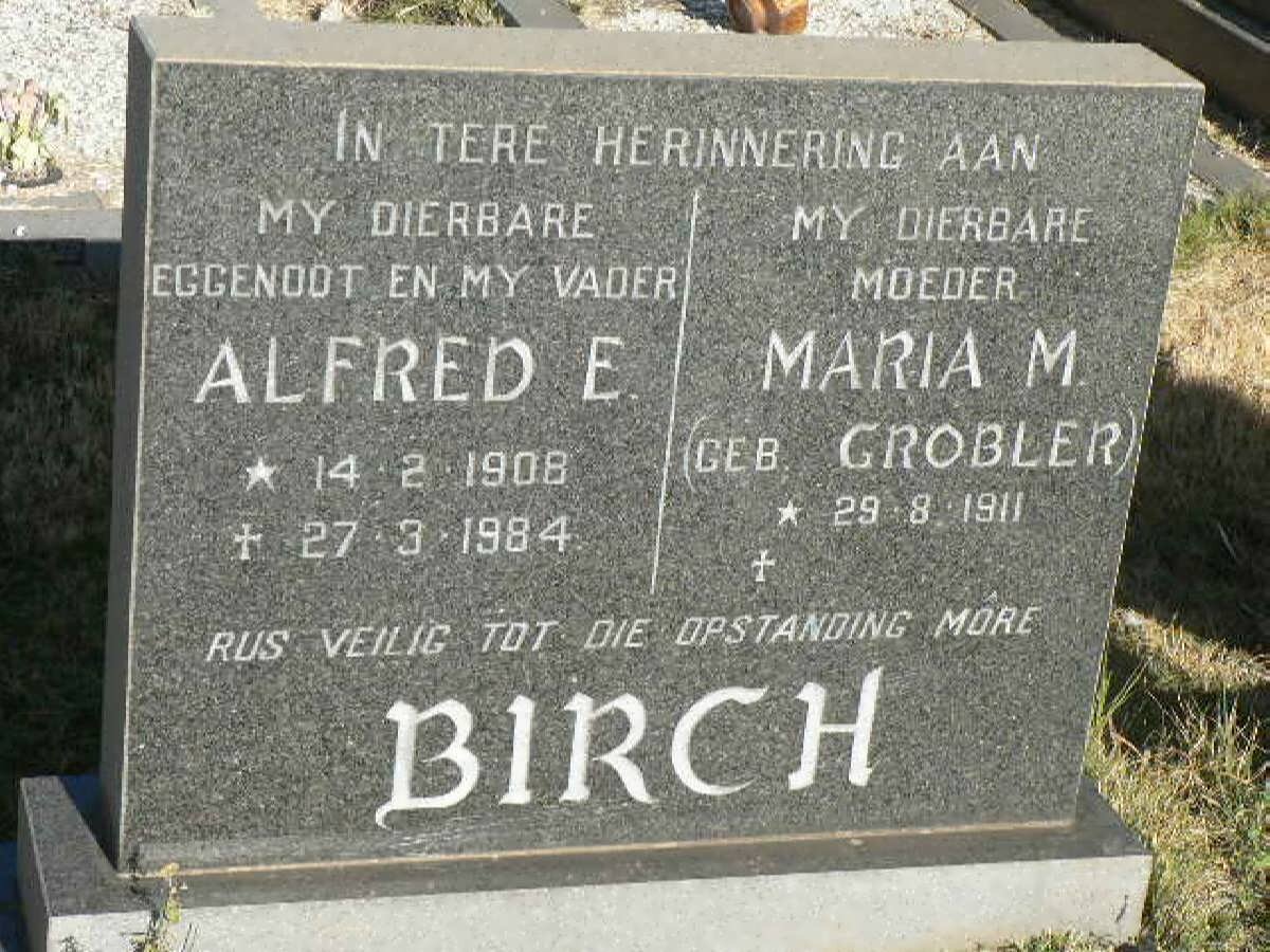 BIRCH Alfred E. 1908-1984 &amp; Maria M. GROBLER 1911-