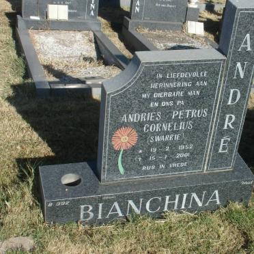 BIANCHINA Andries Petrus Cornelius 1952-2001