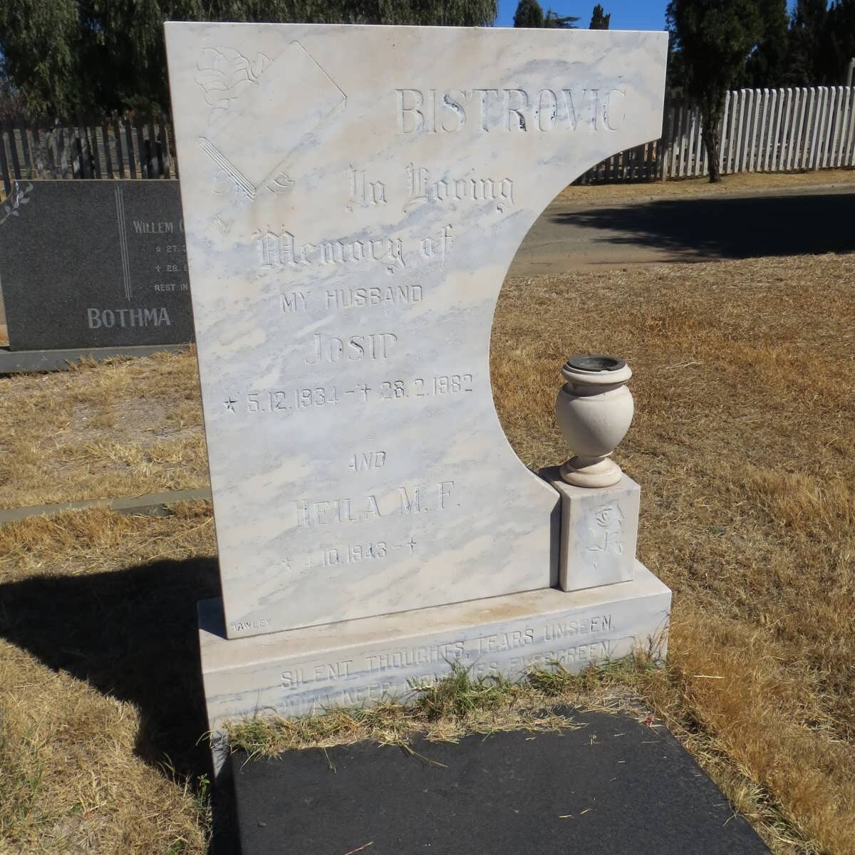 BISTROVIĆ Josip 1934-1982 &amp; Heila M.F. 1943-