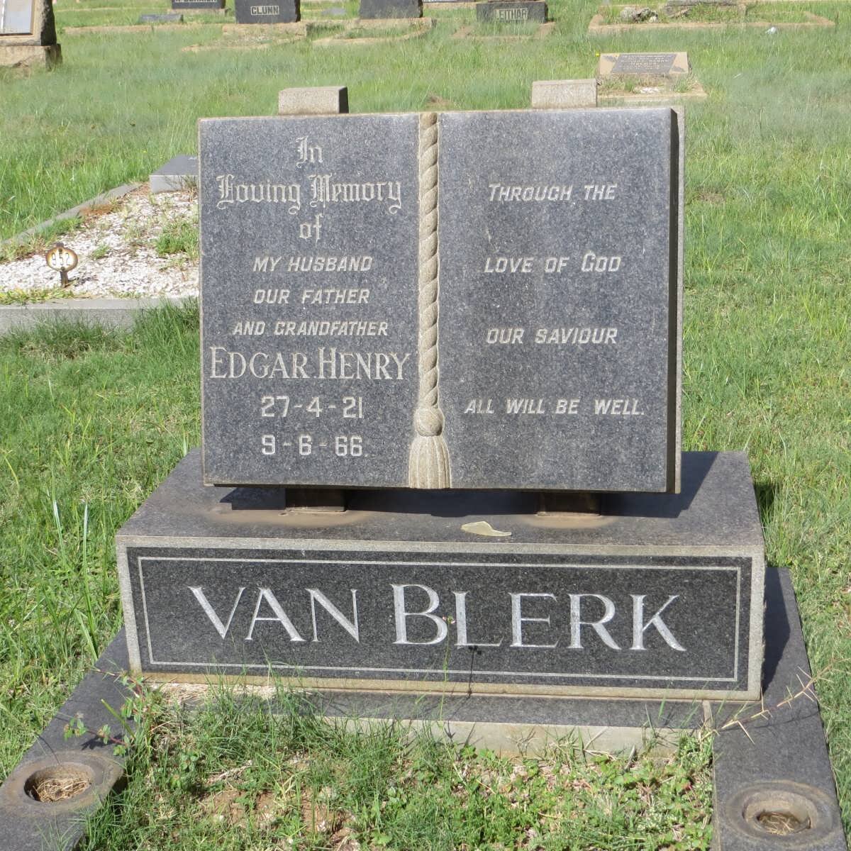 BLERK Edgar Henry, van 1921-1966