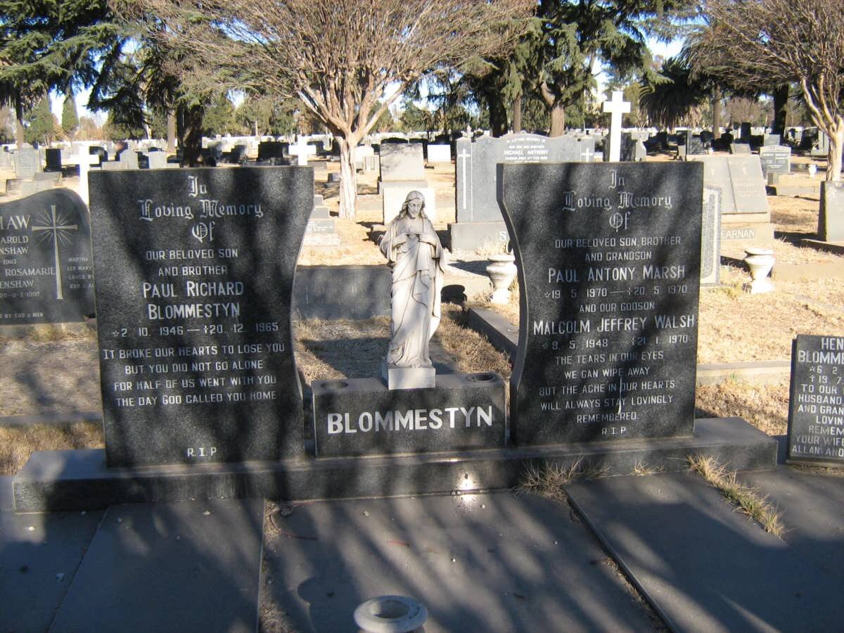 BLOMMESTYN Paul Richard 1946-1965:: BLOMMESTYN Paul Antony Marsh 1970-1970 :: BLOMMESTYN Malcolm Jeffrey Walsh 1948-1970