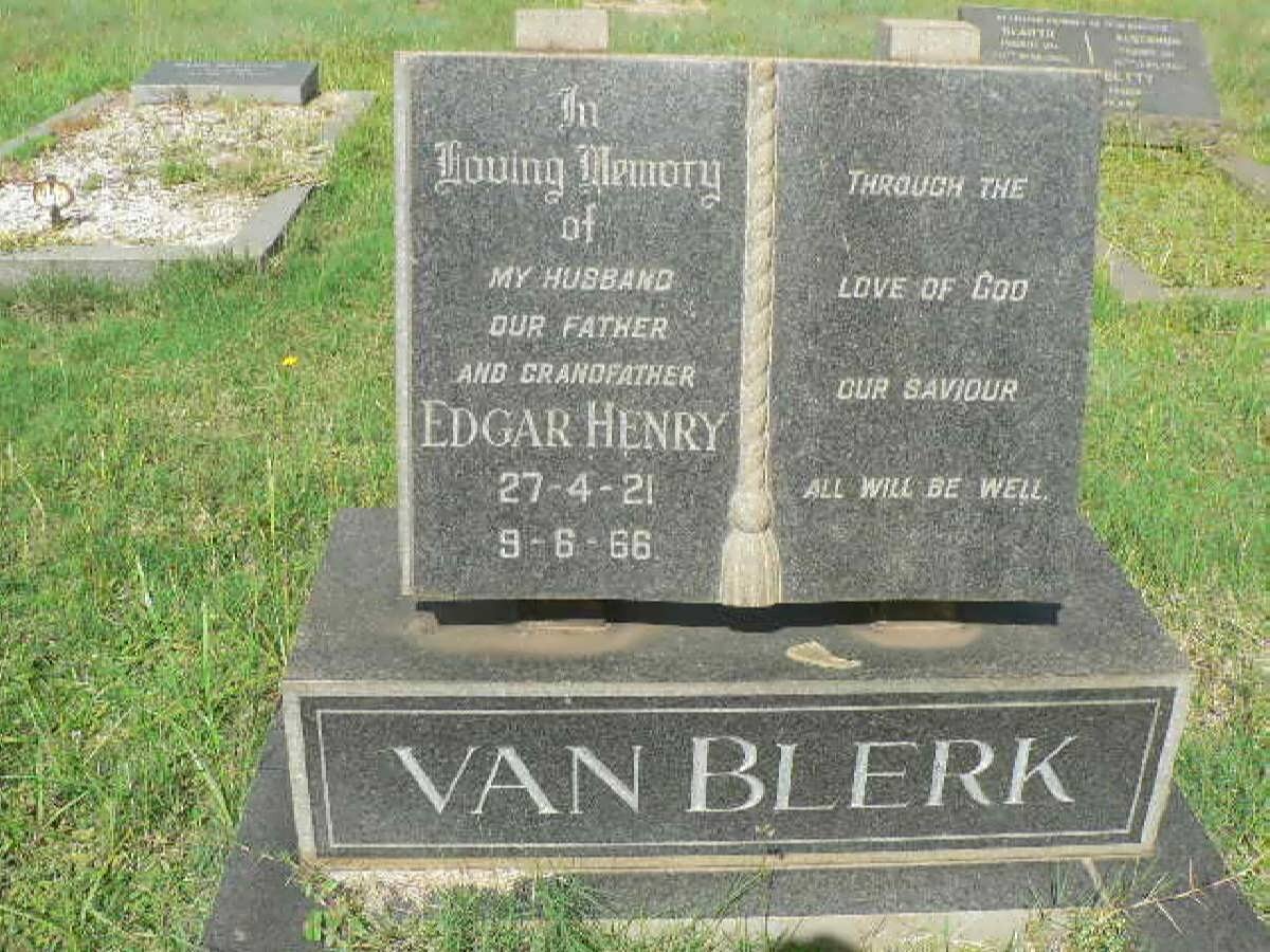 BLERK Edgar Henry, van 1921-1966