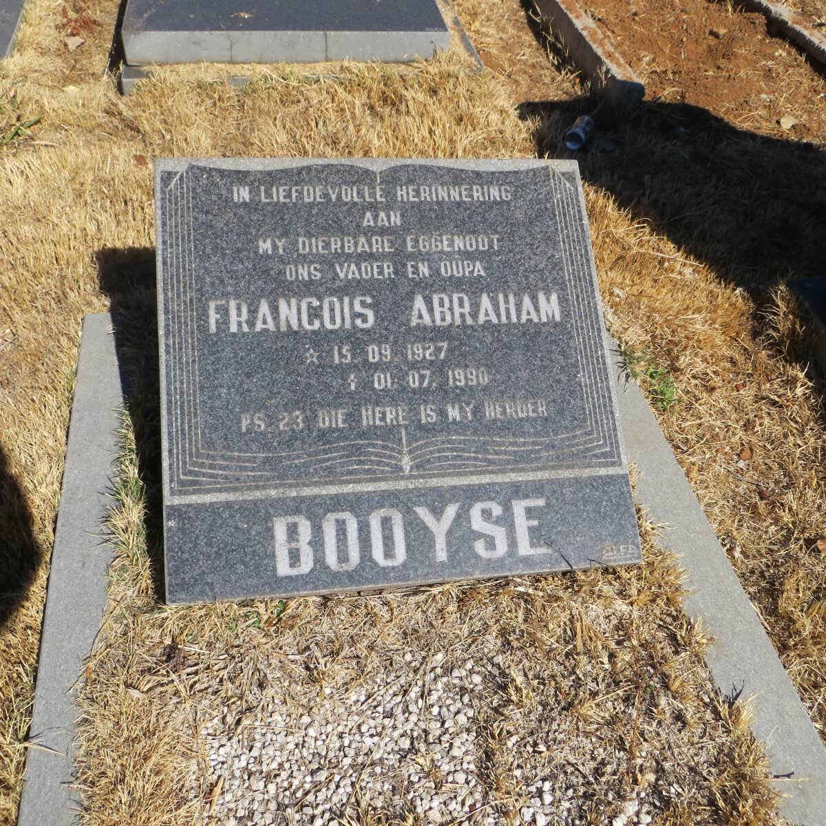 BOOYSE Francois Abraham 1927-1990
