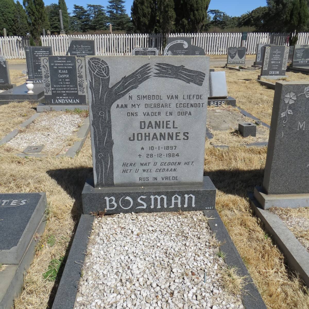 BOSMAN Daniel Johannes 1897-1984