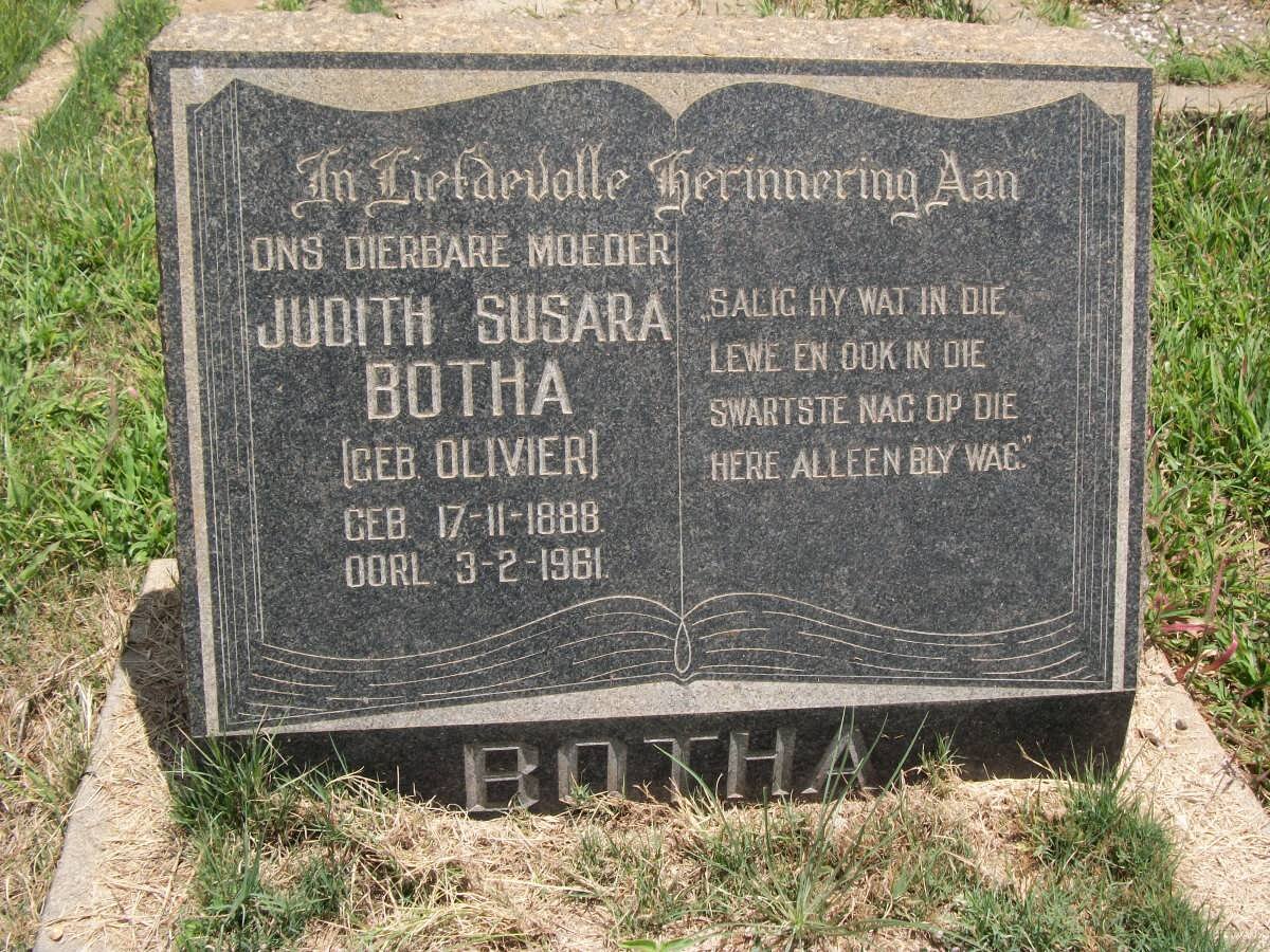 BOTHA Judith Susara nee OLIVIER 1888-1961