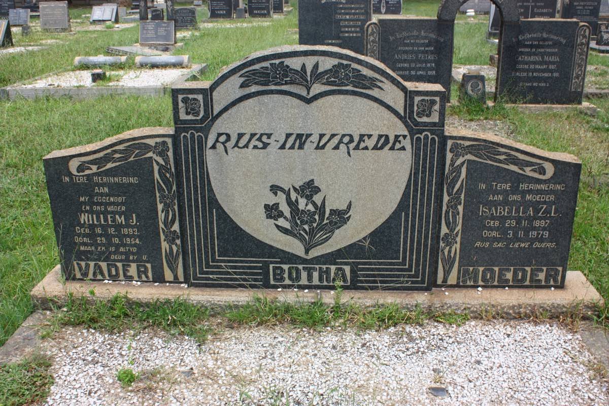 BOTHA Willem J. 1893-1954 &amp; Isabella Z.L. 1897-1979