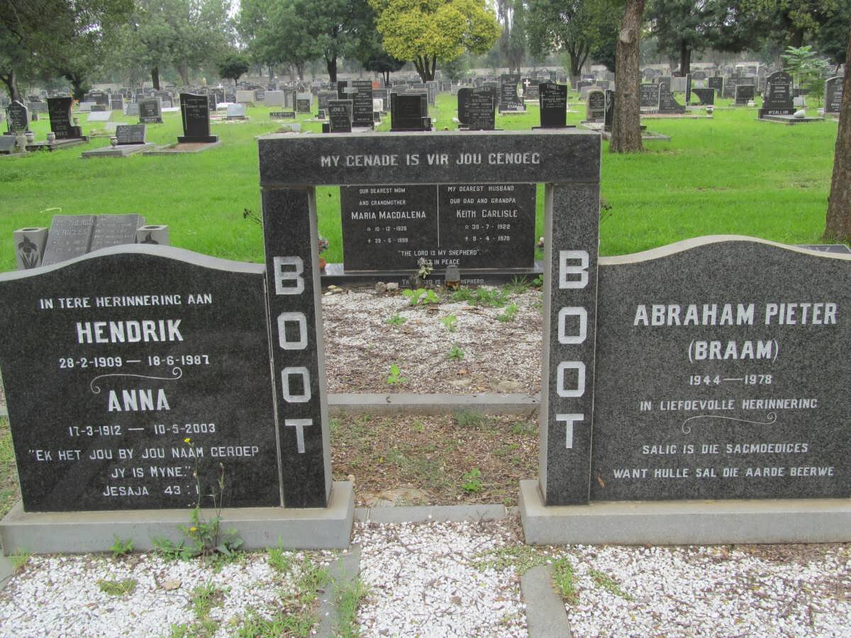BOOT Hendrik 1909-1987 &amp; Anna 1912-2003 :: BOOT Abraham Pieter 1944-1978