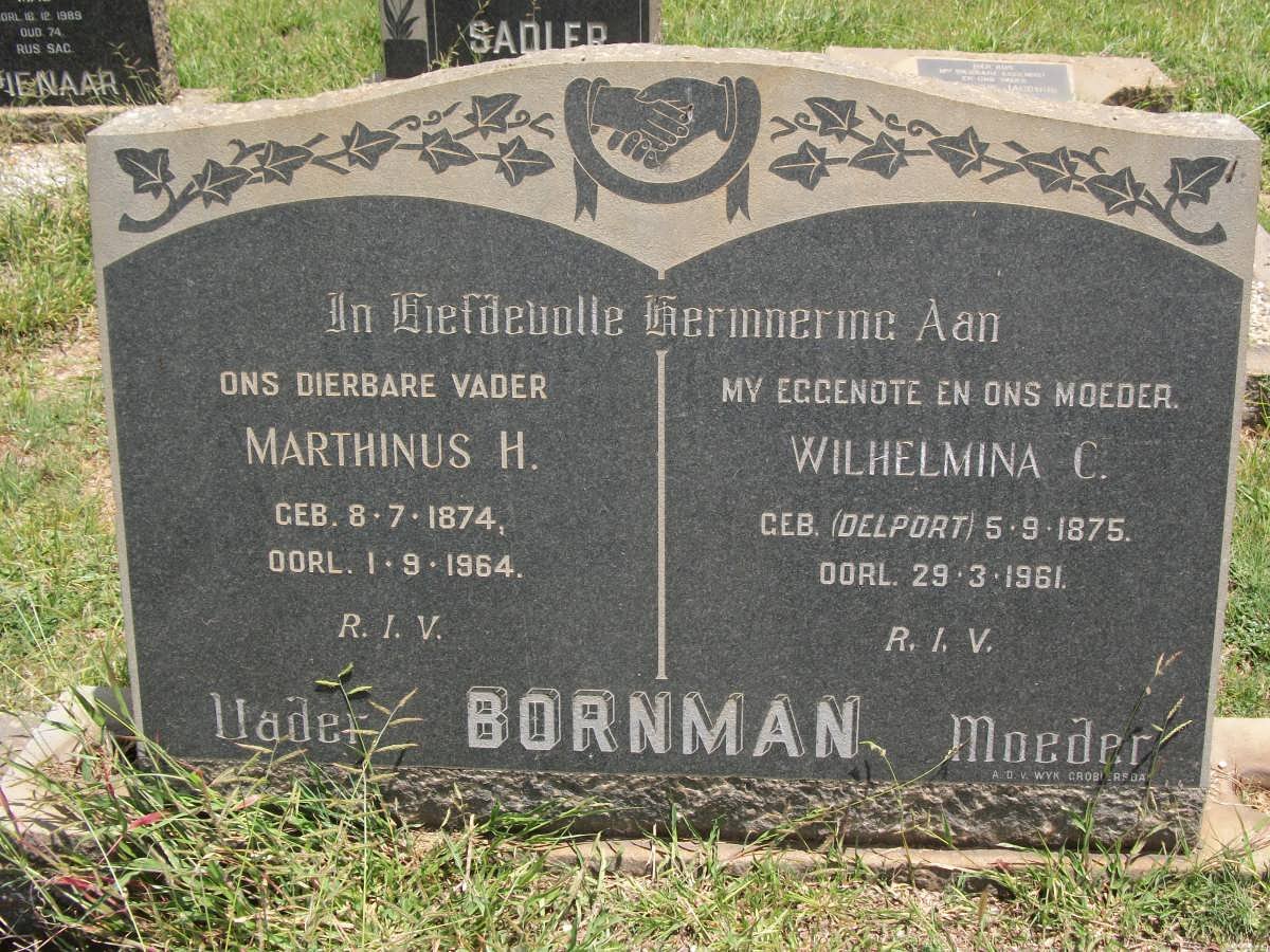BORNMAN Marthinus H. 1874-1964 &amp; Wilhelmina C. DELPORT 1875-1961