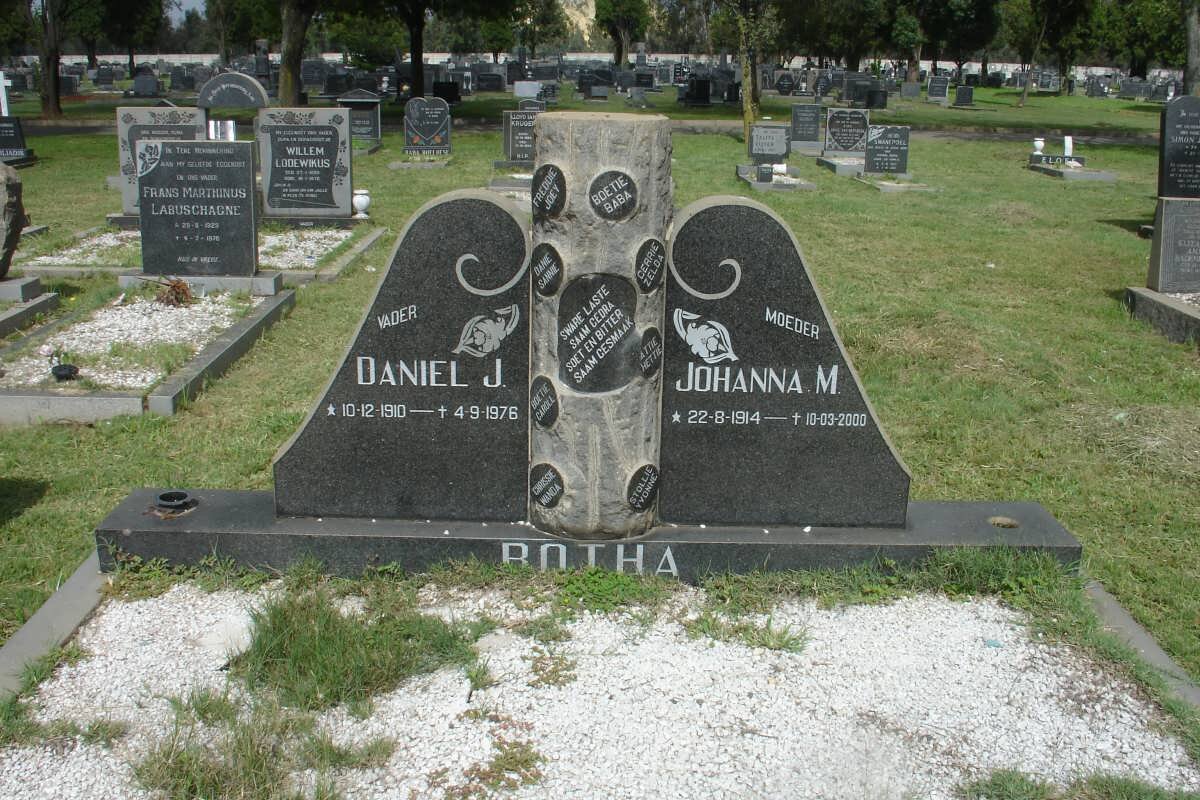 BOTHA Daniel J. 1910-1976 &amp; Johanna M. 1914-2000