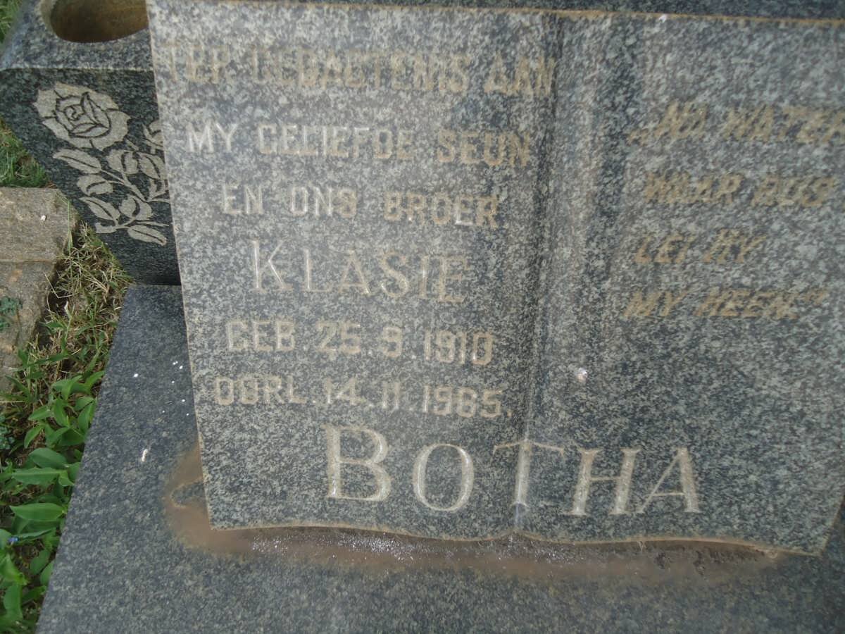 BOTHA Klasie 1910-1965