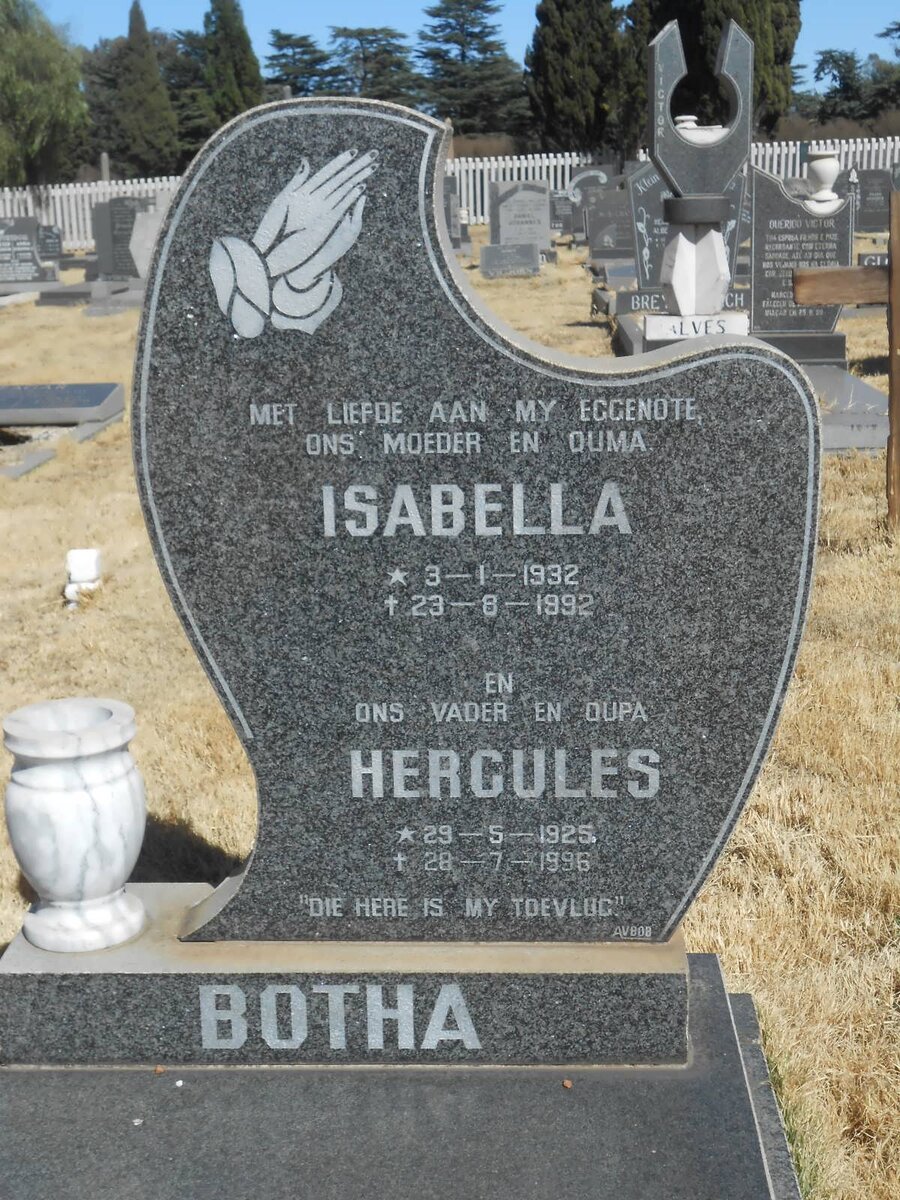BOTHA Hercules 1925-1996 &amp; Isabella 1932-1992