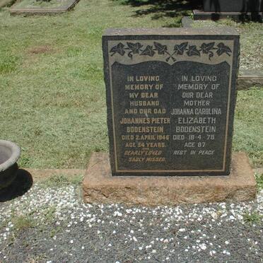 BODENSTEIN Johannes Pieter -1945 &amp; Johanna Carolina Elizabeth -1978
