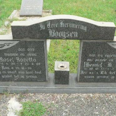 BOOYSEN H.J.F. 1917-1977 &amp; Rozetta 1930-1988