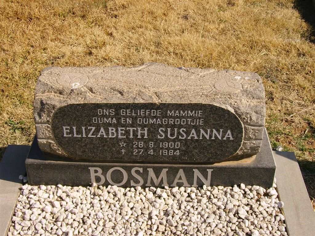 BOSMAN Elizabeth Susanna 1900-1984