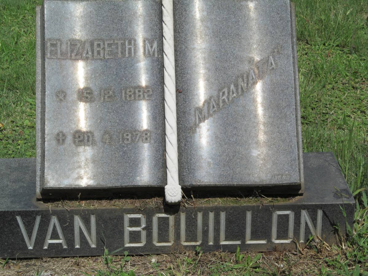 BOUILLON Elizabeth M., van 1882-1978