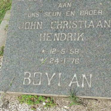 BOYLAN John Christiaan Hendrik 1958-1976