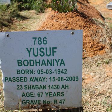 BODHANIYA Yusuf 1942-2009