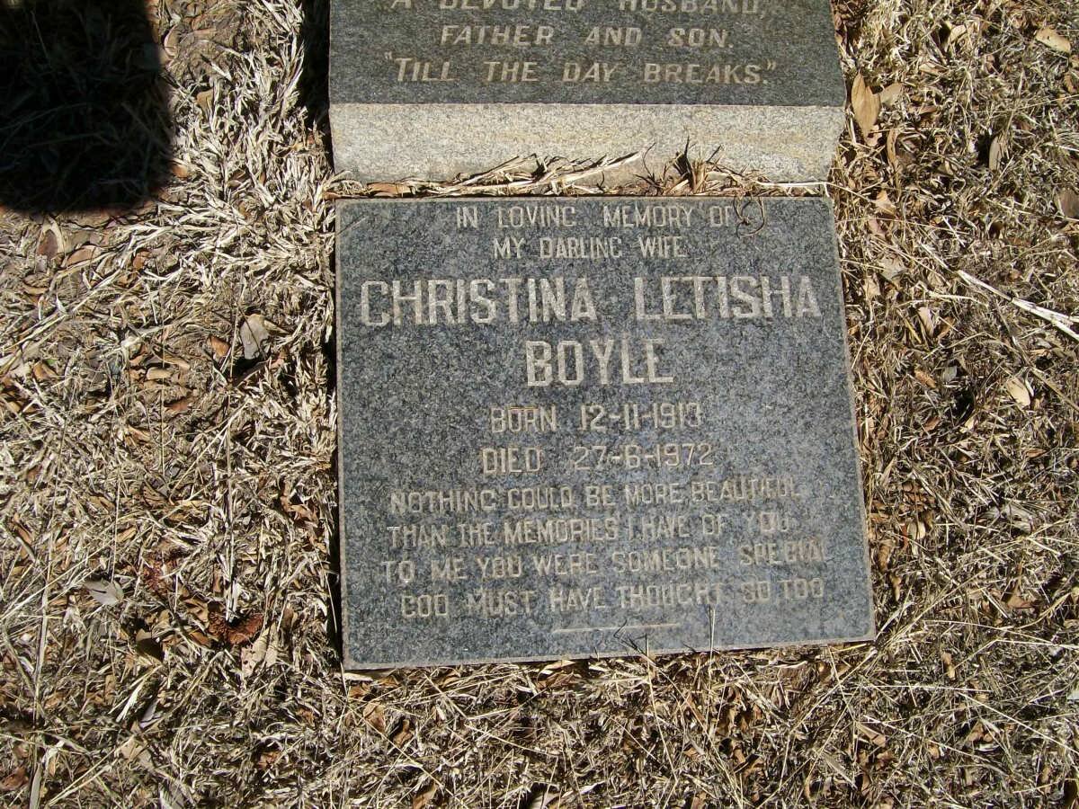BOYLE Christina Letisha 1913-1972