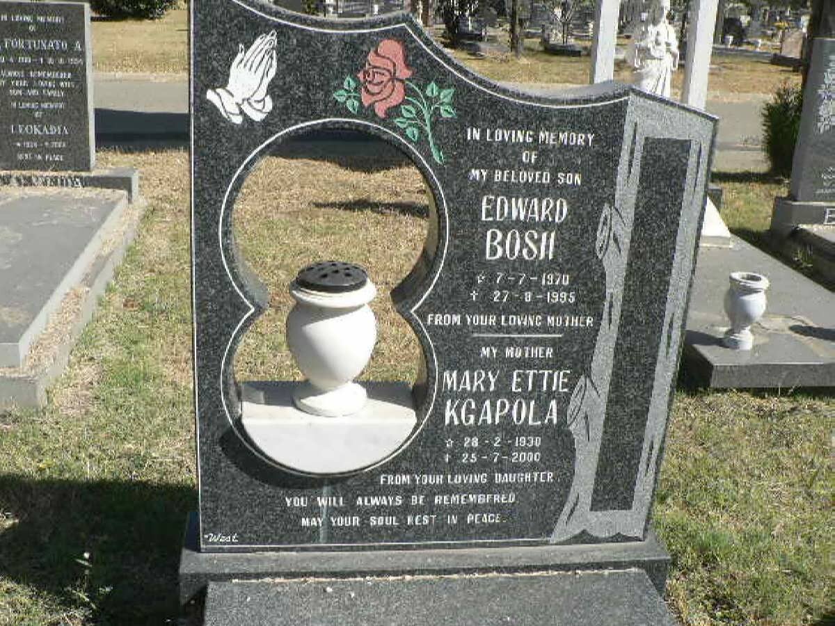 BOSCH Edward 1970-1995 :: KGAPOLA Mary Ellie 1930-2000