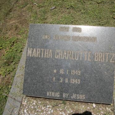 BRITZ Martha Charlotte 1949-1949