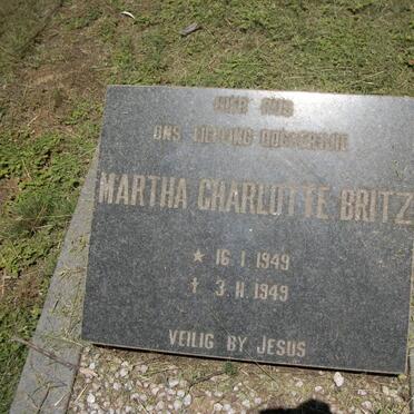 BRITZ Martha Charlotte 1949-1949
