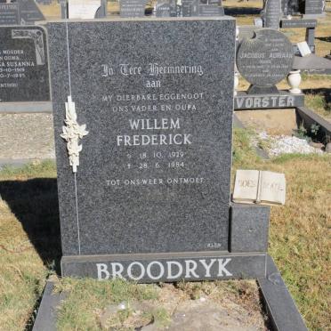 BROODRYK Willem Frederick 1929-1984