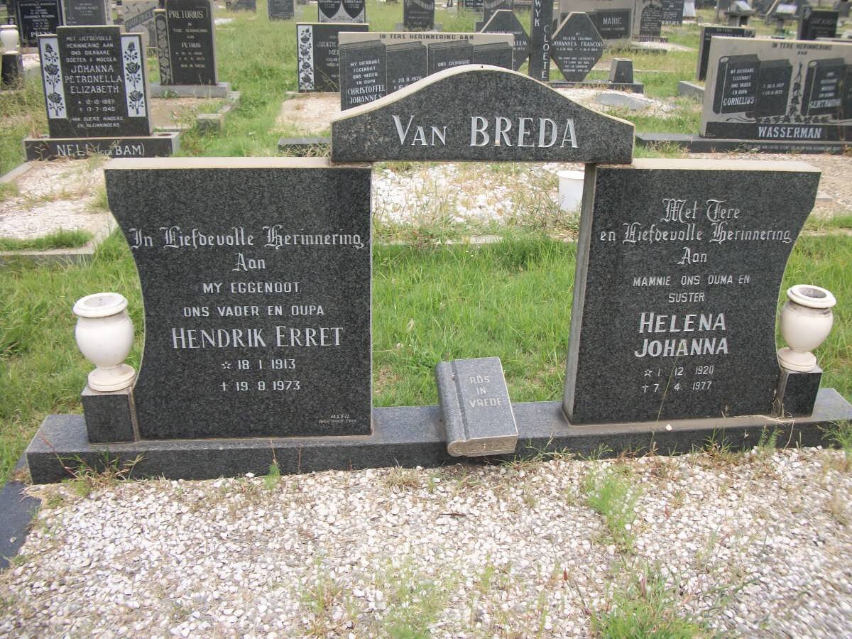 BREDA Hendrik Erret, van 1913-1973 &amp; Helena Johanna 1920-1977