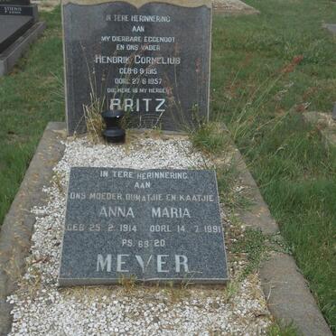BRITZ Hendrik Cornelius 1915-1957 &amp; Anna Maria MEYER previously BRITZ 1914-1991