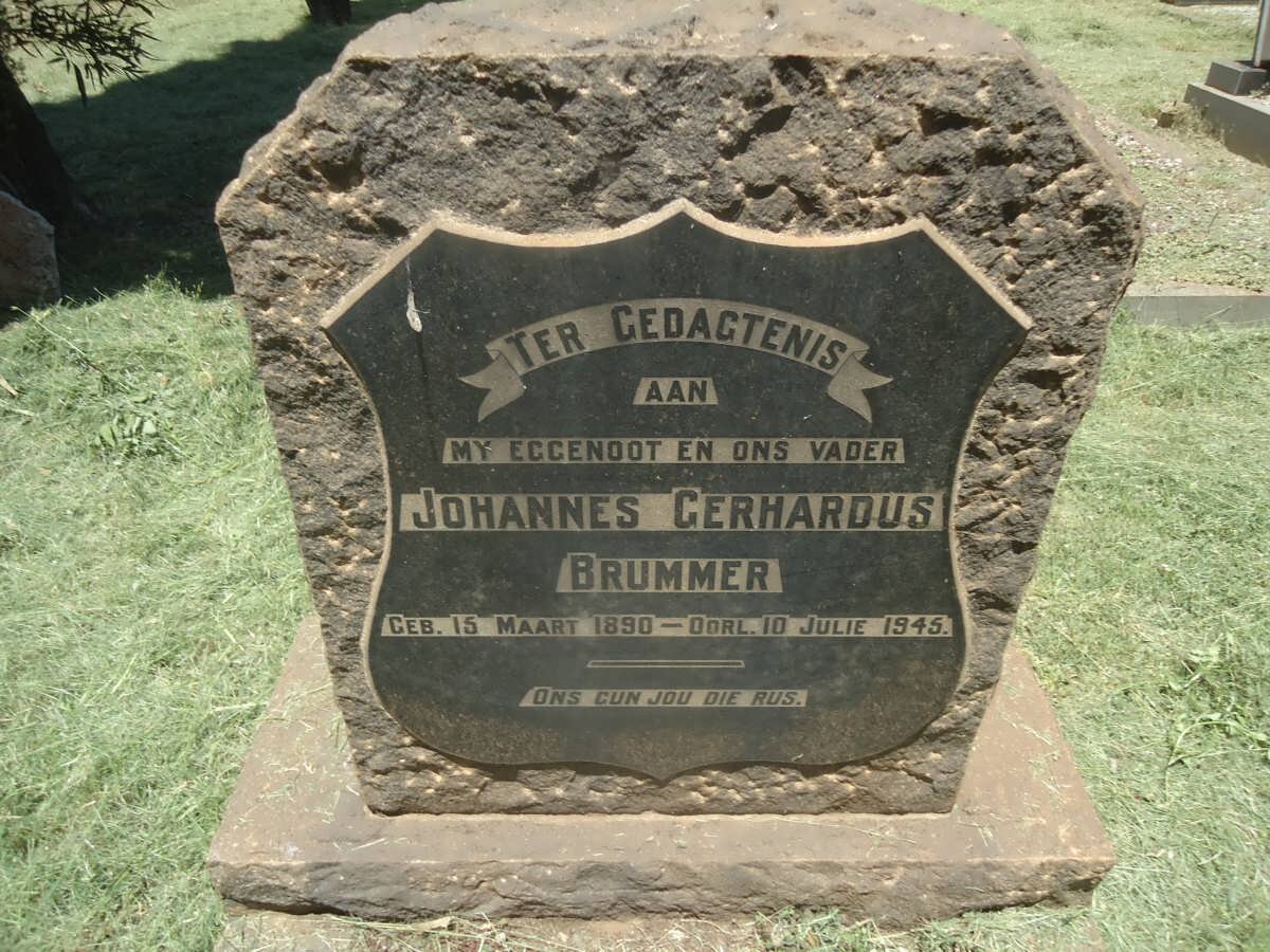 BRUMMER Johannes Gerhardus 1890-1945