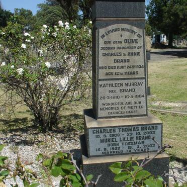 BRAND Charles Thomas 1908-2003 &amp; Muriel Lillie FREEMAN 1908-2003 :: MURRAY Kathleen nee BRAND 1910-1964 :: BRAND Olive -1924